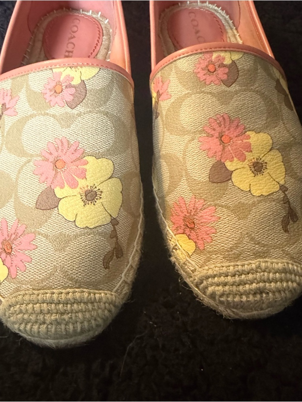 Coach Pink Trim Floral Espadrilles - Picture 2 of 8